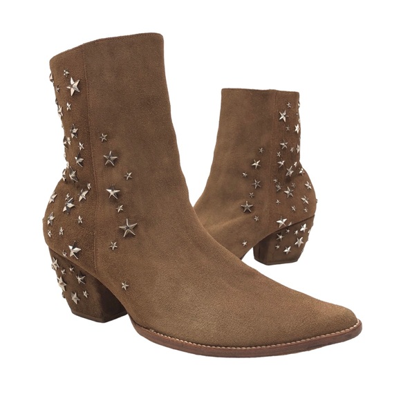 Matisse x Kate Bosworth Charlotte Suede Star Studded Western Boots Size 9.5 - Picture 1 of 13